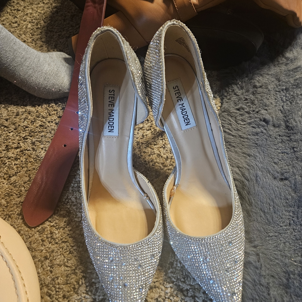 Steve Madden Glittering Silver Heels